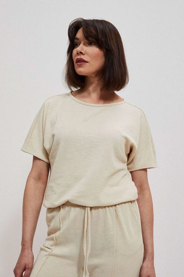 Gładka bluzka piaskowa