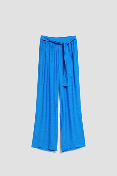 Spodnie z szerokimi nogawkami lazurowe