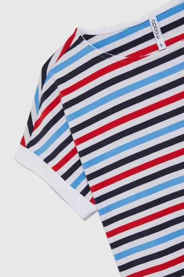 T-shirt w paski granatowy