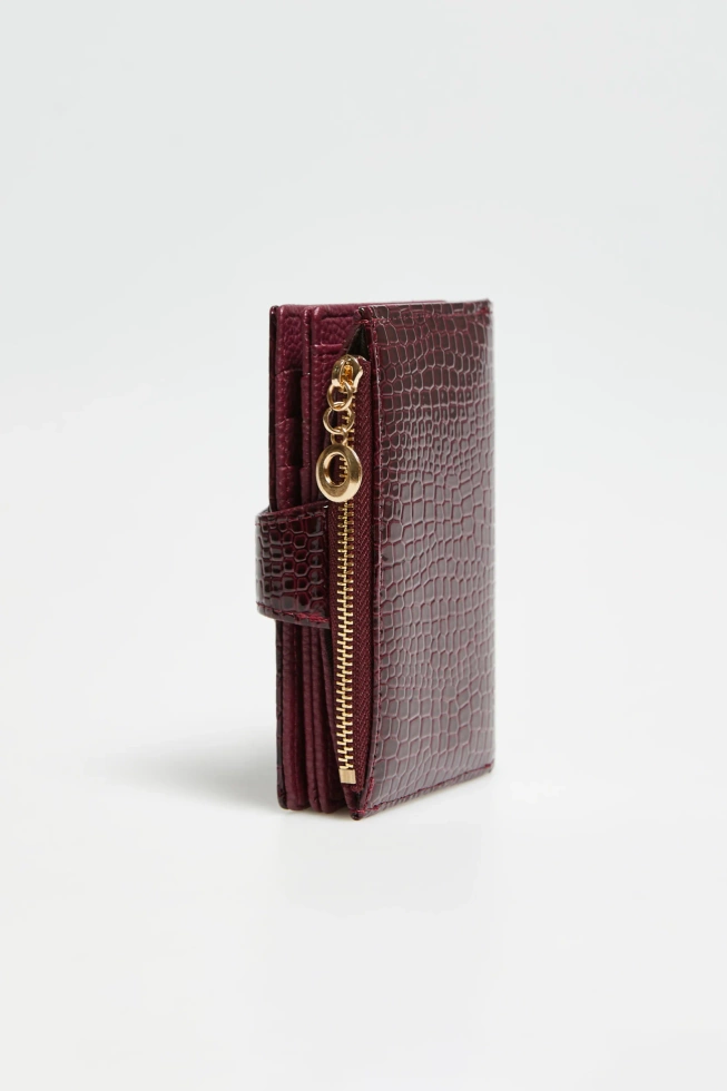 Portfel w zwierzęcy wzór burgundowy