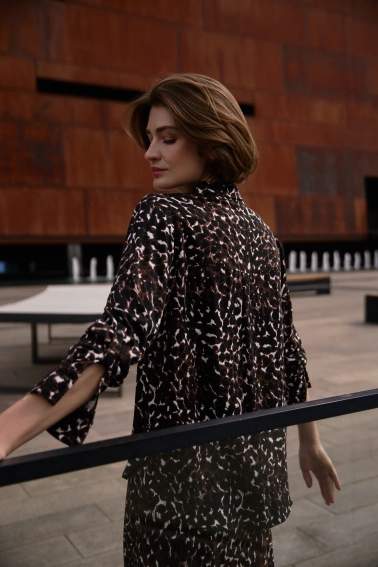 Wiskozowa koszula brązowa