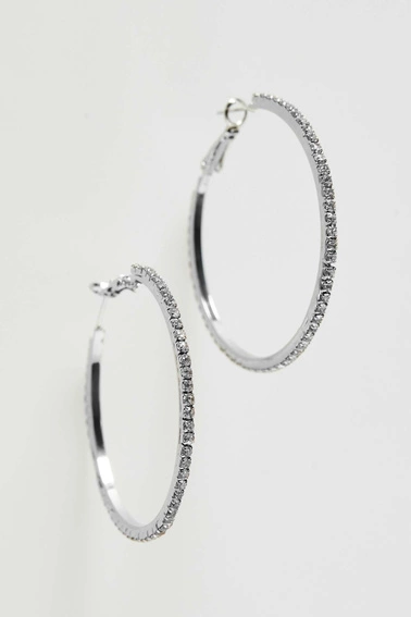 Kolczyki koła z cyrkoniami w kolorze srebrnym