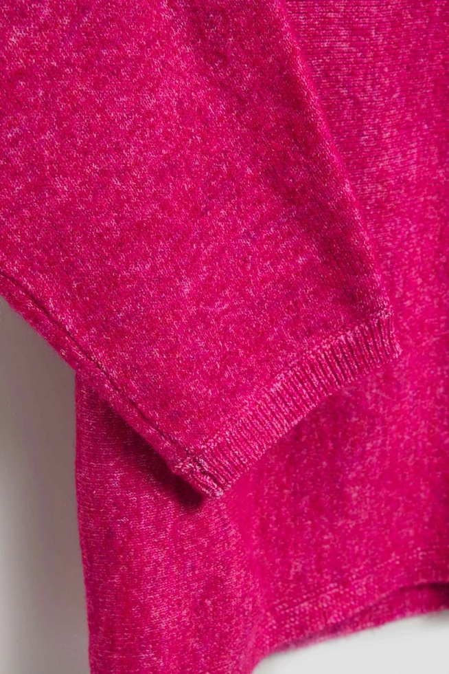 Sweter z rękawem 3/4 fuksjowy