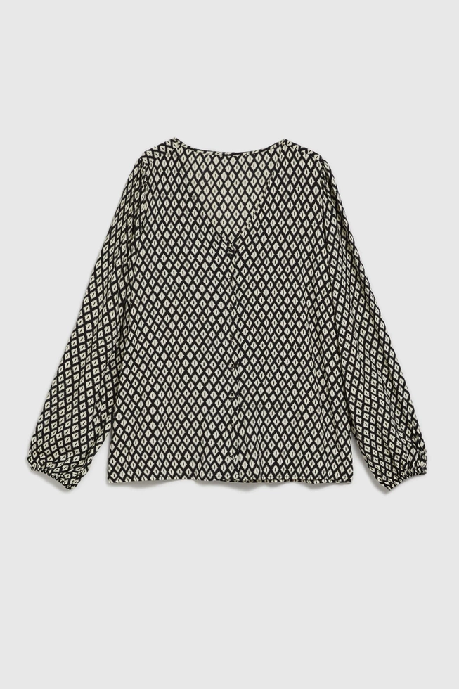 Koszula z geometrycznym wzorem czarna