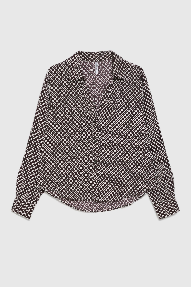 Wzorzysta koszula burgundowa