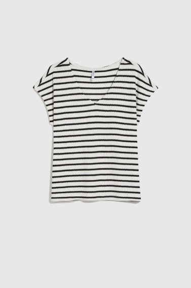 Bluzka w paski biała