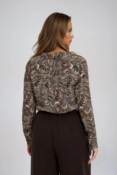 Wzorzysta koszula brązowa