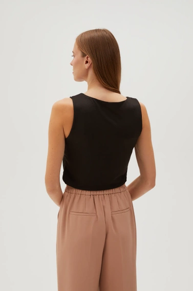 Gładki top czarny