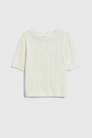 Ażurowy sweter beżowy