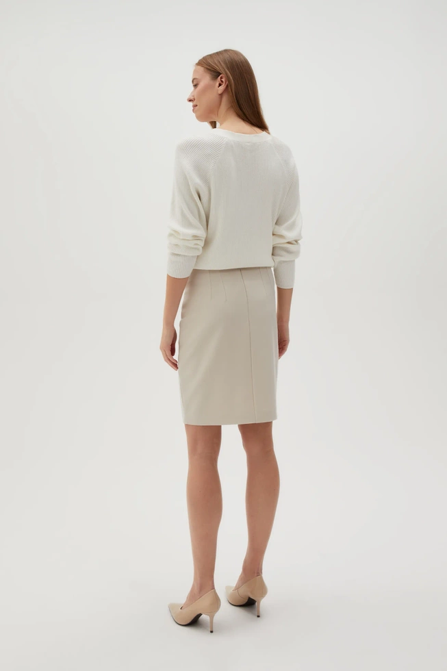 Spódnica z ozdobnymi guzikami beżowa