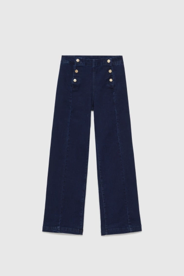 Jeansy wide leg granatowe