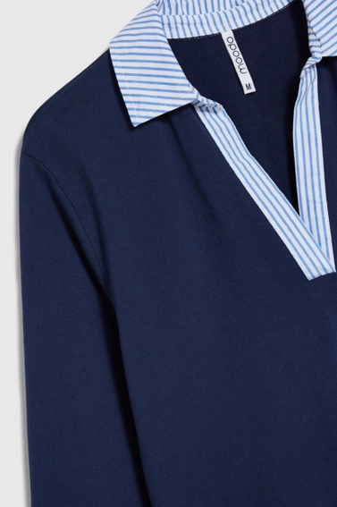 Bluza z kołnierzykiem granatowa