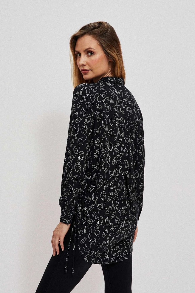 Koszula z printem czarna