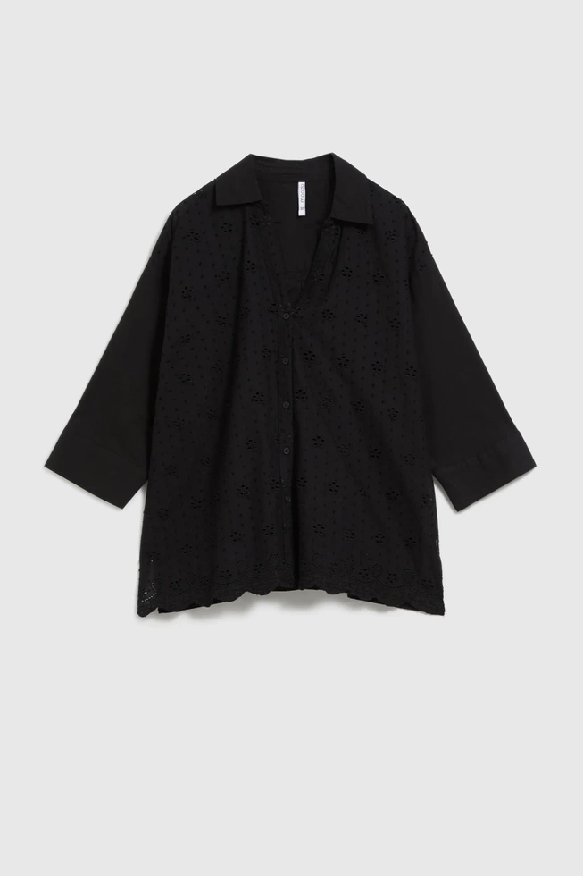 Koszula oversize zapinana na guziki czarna