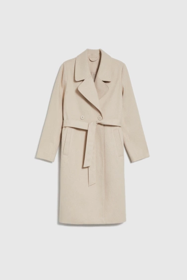 Płaszcz z paskiem beżowy