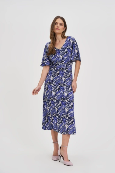 Wiskozowa sukienka midi granatowa