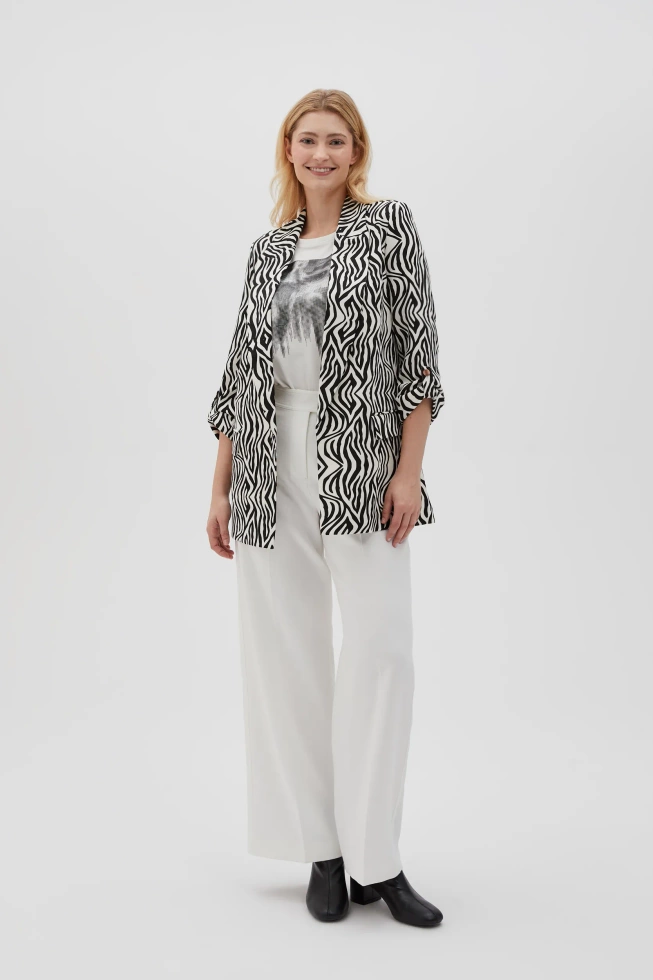 Wzorzysta marynarka beżowa