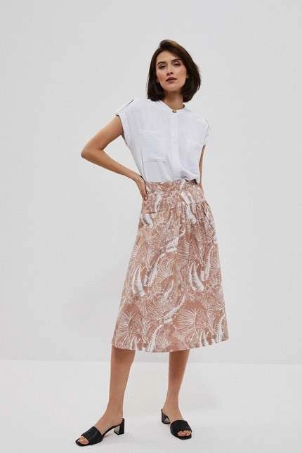 Wzorzysta spódnica z kieszeniami