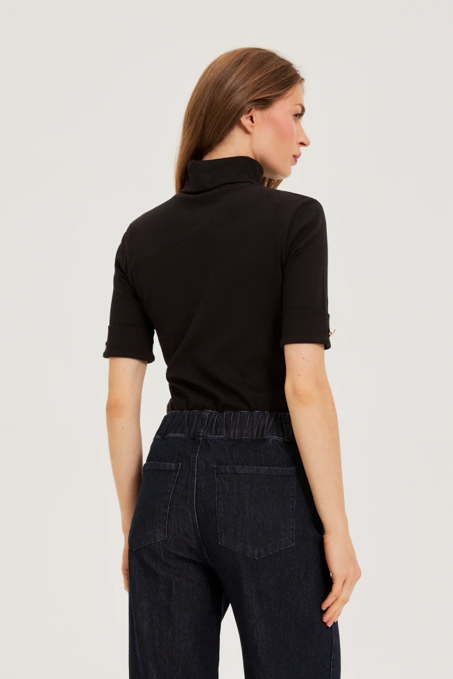 Bluzka z golfem czarna