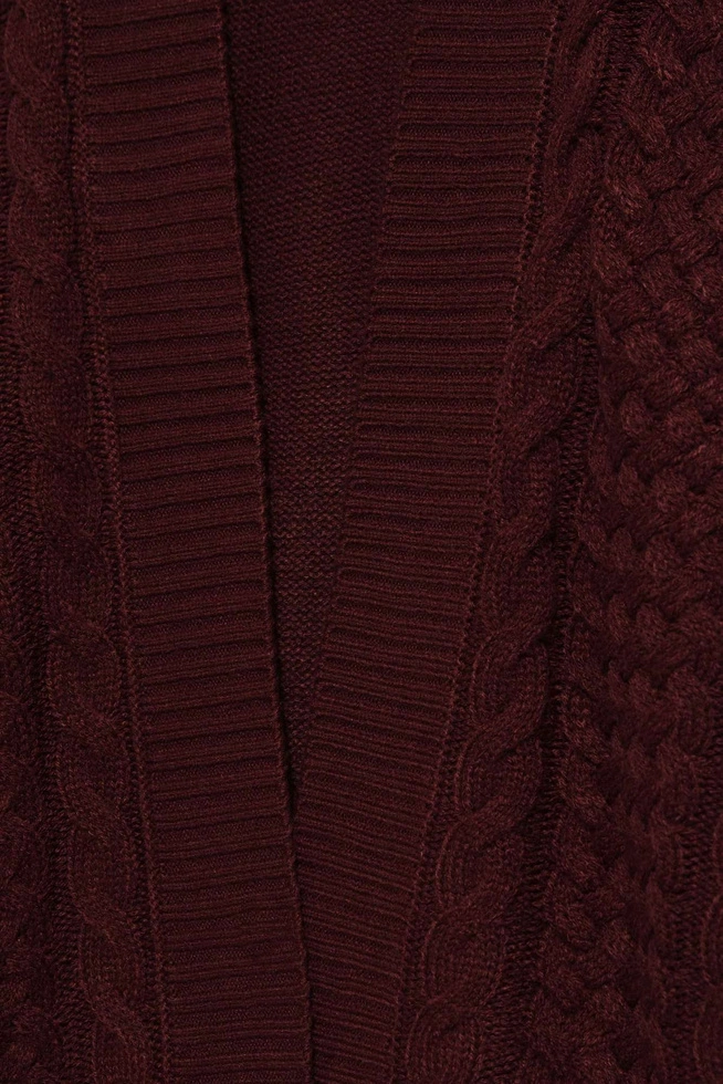 Długi kardigan kasztanowy