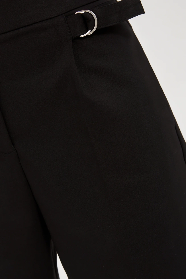 Spodnie z wysokim stanem o długości 7/8 czarne