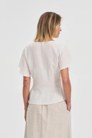 Taliowana koszula biała