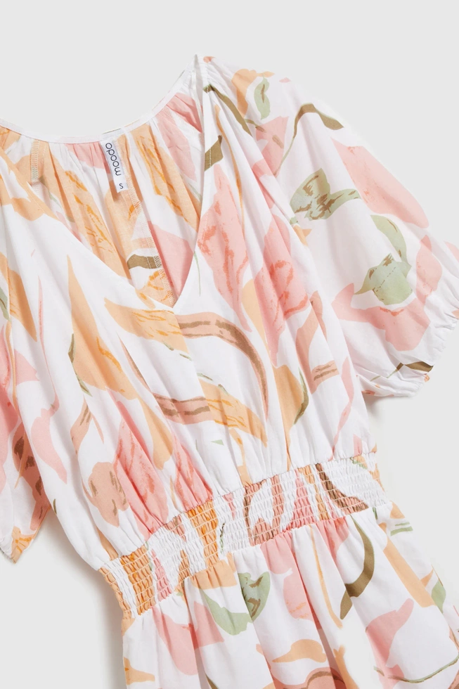 Sukienka w kwiaty biała