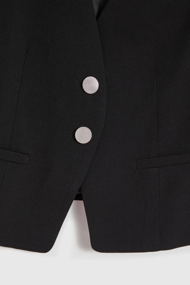 Elegancka kamizelka z ozdobnymi guzikami czarna