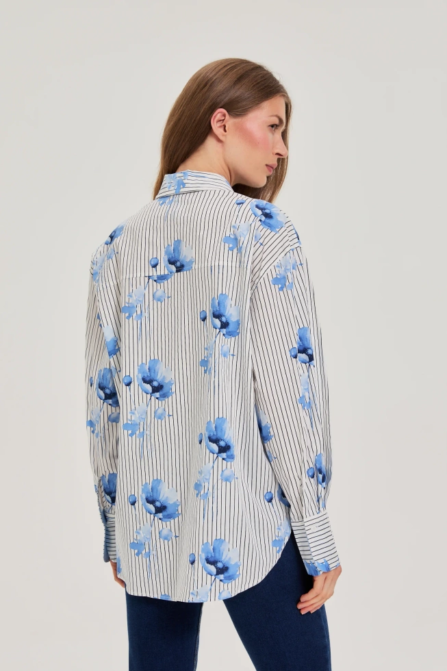Koszula w kwiaty biała