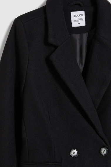 Dwurzędowy płaszcz czarny