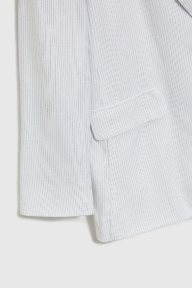 Wiskozowa marynarka w paski biała