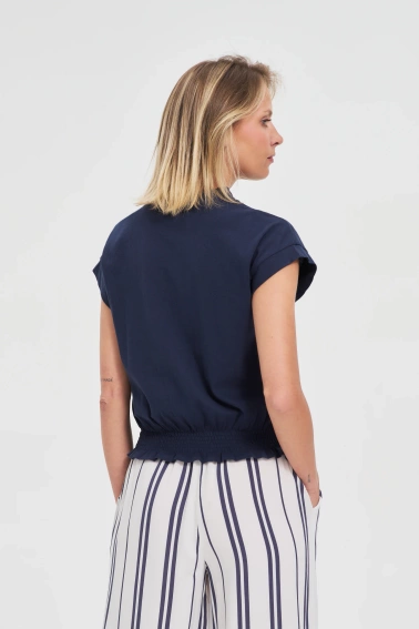 Bawełniana bluzka granatowa