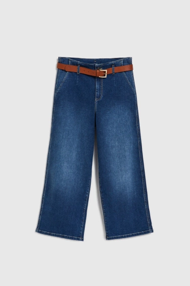 Jeansy z nogawkami o długości 3/4 niebieskie