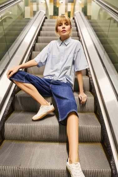 Jeansowe bermudy niebieskie 