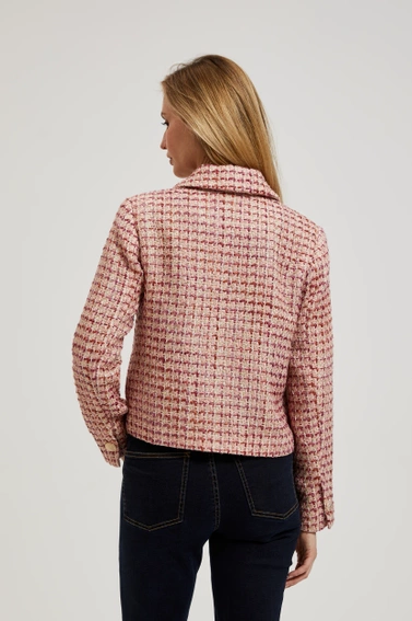 Marynarka zapinana na złote guziki różowa