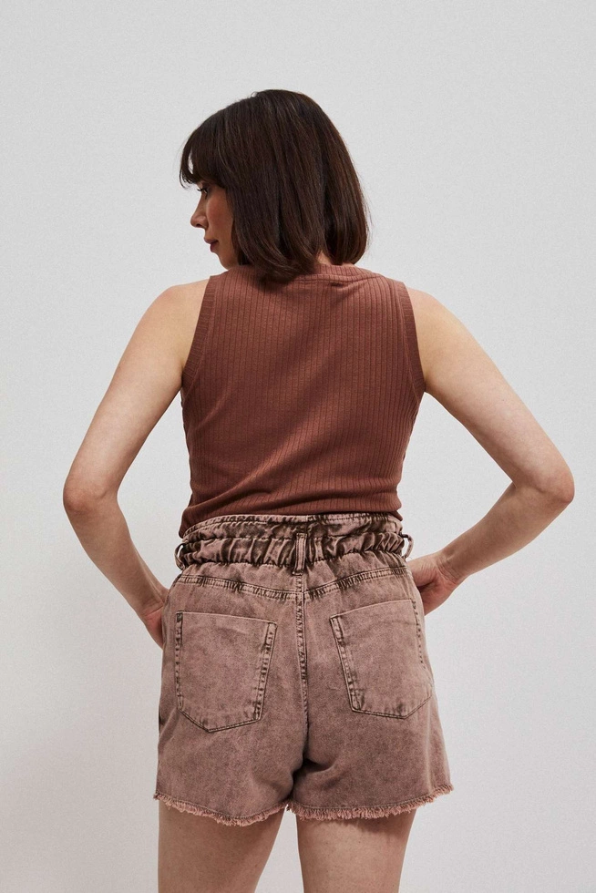 Prążkowany top czekoladowy