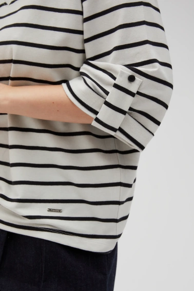 Bluza oversize w paski biało-czarna