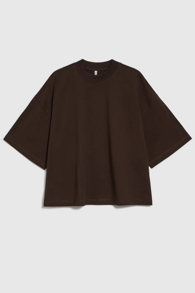 Gładka bluzka oversize brązowa