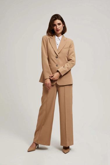 Jednorzędowa marynarka ciemnobeżowa