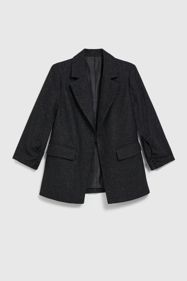 Marynarka z rękawami o długości 3/4 czarna