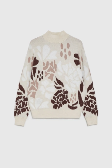 Wzorzysty sweter beżowy