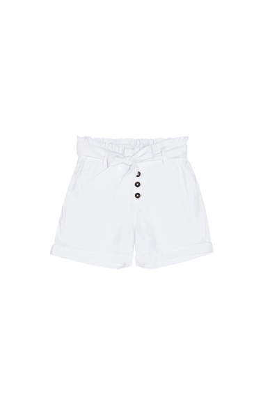 Białe spodenki z wiązaniem