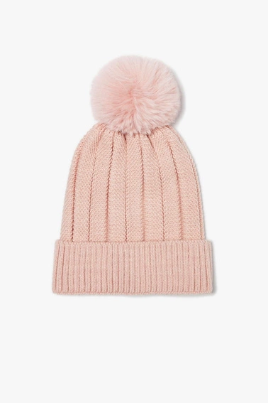 Czapka z pomponem różowa