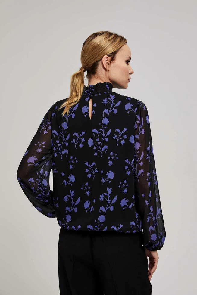 Koszula z kwiatowym wzorem czarna