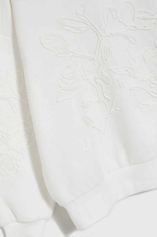 Bluza z aplikacją biała