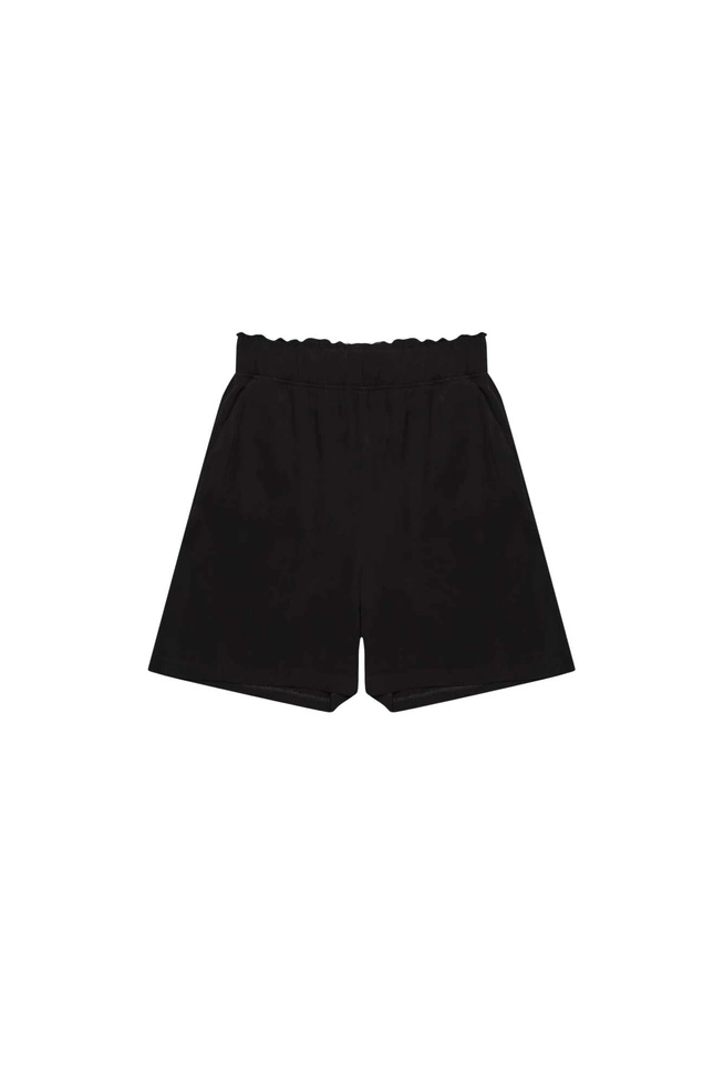 Spodenki z wiskozy z wysokim stanem czarne