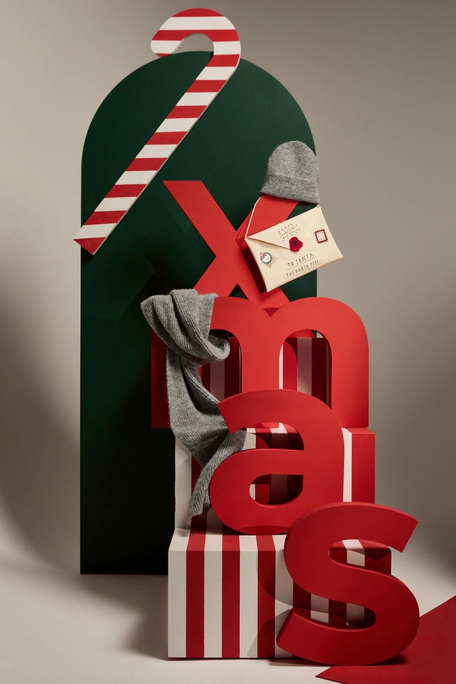 Szal z dodatkiem wełny szary