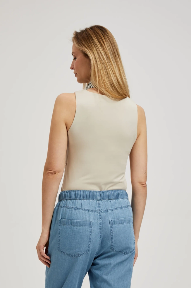 Gładki top beżowy
