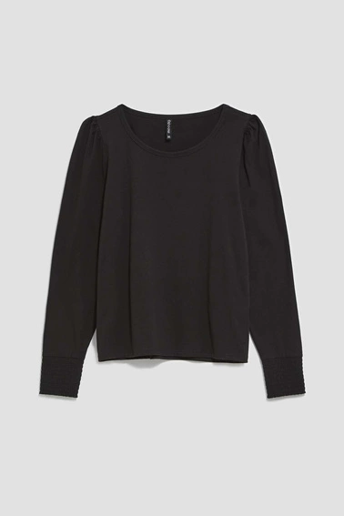 Bawełniana bluzka z bufiastymi rękawami