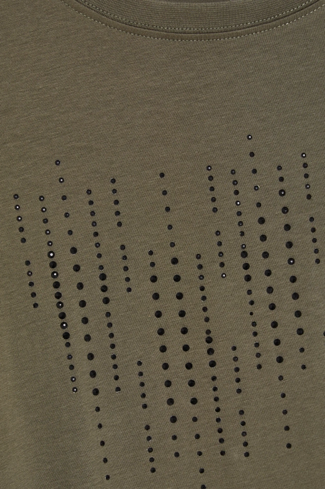 Bluzka z dżetami oliwkowa